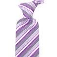thumbnail image 5 of Purple Necktie - Purple Gray Jacquard Woven Striped Tie - Grey and Purple Ties, 5 of 6