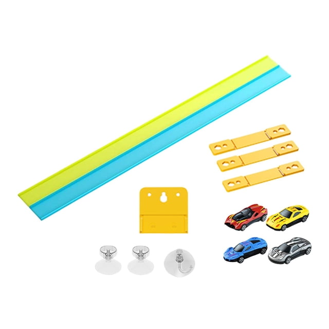 Pista de carreras flexible para cumpleaños, multiusos, para niños de 3 años o más, enrollable, divertida pista de autos de juguete. Azul cielo y verde