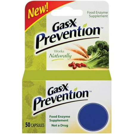 Gas-X: Prevention Capsules Food Enzyme Supplement, 50 Ct