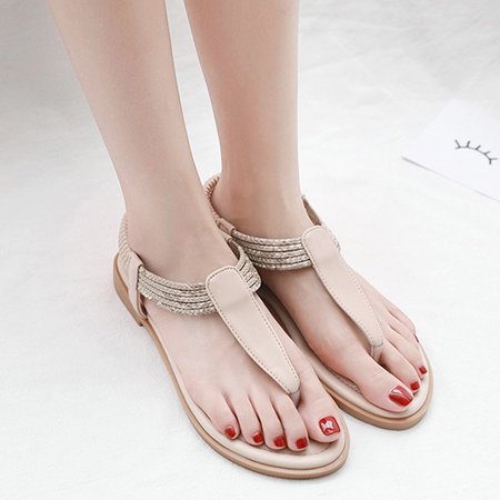 

Zanvin Womens Sandals Clearance Sandals Women Beach Vintage Casual Comfortable Shoes Slippers Flat Flip-flops Beige 40