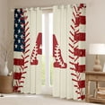 thumbnail image 2 of jejeloiu Baseball Games Black Out Curtains,Letter A Monogrammed Curtains Pack of 2 (42x63 Each) For Boys Kids, 2 of 6