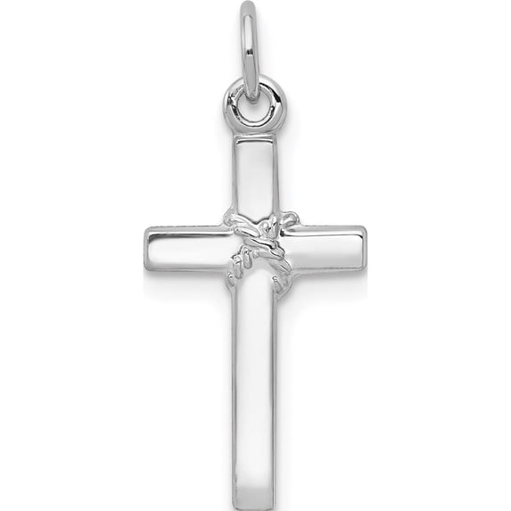 14K White Gold Cross Charm (22 X 10) Made In United States xr559