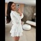 thumbnail image 4 of Conjunto de 2 Piezas de Blusa de Encaje para Mujer, Camisetas, Tops, Pantalones Cortos Ajustados, Ropa Deportiva para Fiesta y Club. S, 4 of 10