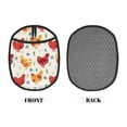 thumbnail image 2 of Pofeuu Colorful Flower Chickens Print Silicone Pot Mat Mitten With Hanging Loop Heat Resistant Oven Mitts Non-Slip Bbq Baking Smoking Potholders, 2 of 7