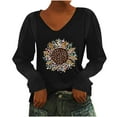 thumbnail image 1 of Pompotops T-Shirt Décontracté à Manches Longues et Col en V pour Femmes en Liquidation, 1 of 4