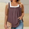 thumbnail image 2 of XuJwPNcy Plus Size Tank Tops for Women Trendy Square Neck Sleeveless Tshirts Summer Loose Pleated Tunic Tops, 2 of 5