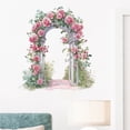 thumbnail image 2 of Adhesivo de pared romántico con forma de arco de rosas con forma de castillo floral, 40 x 60 cm, 2 of 4