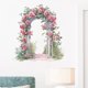 thumbnail image 2 of Adhesivo de pared romántico con forma de arco de rosas con forma de castillo floral, 40 x 60 cm, 2 of 4