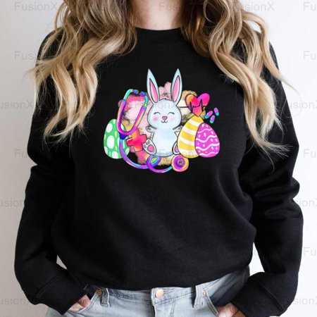 FusionX71 Easter Bunny With Stethoscope Nurse Doctor Holiday Celebration Medical Profession SweatShirt, for Unisex, up to size 5XL.
