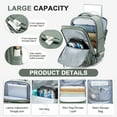 thumbnail image 4 of SYCNB Large Travel Backpack for Men Women, Mochila de Viaje Carry on Backpack Flight Approved Luggage Laptop Backpack, Personal Item Travel Backpack Waterproof Morral de Viaje Suitcase Daypack Green, 4 of 7