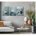thumbnail image 4 of Zen Stones Lotus Spa Canvas Wall Art White Lotus Blooming on Stones Painting Picture Wall Decor Modern Spiritual Poster Print Artwork for Yoga Meditation Spiritual Room Bathroom Home Decoration, 4 of 6