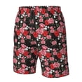 thumbnail image 2 of Yiaed Rose Flowers Print Men's Swim Trunks with Lining Quick Dry Sports Shorts Beach Shorts Boardshorts-X-Large, 2 of 5