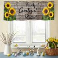 thumbnail image 6 of Valances for Windows Watercolor Sunflower Farm Vintage Wood Board Rod Pocket Short Curtain for Bathroom Living Room Bedroom Positive Quote 1 Panel 54x18in, 6 of 9