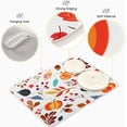 thumbnail image 4 of Absorbent Dish Drying Mat Autumn Pumpkins Fall Leaves Thanksgiving Day Kitchen Counter Mat Protector,Reversible,Medium 18 x 16 Inches, 4 of 6
