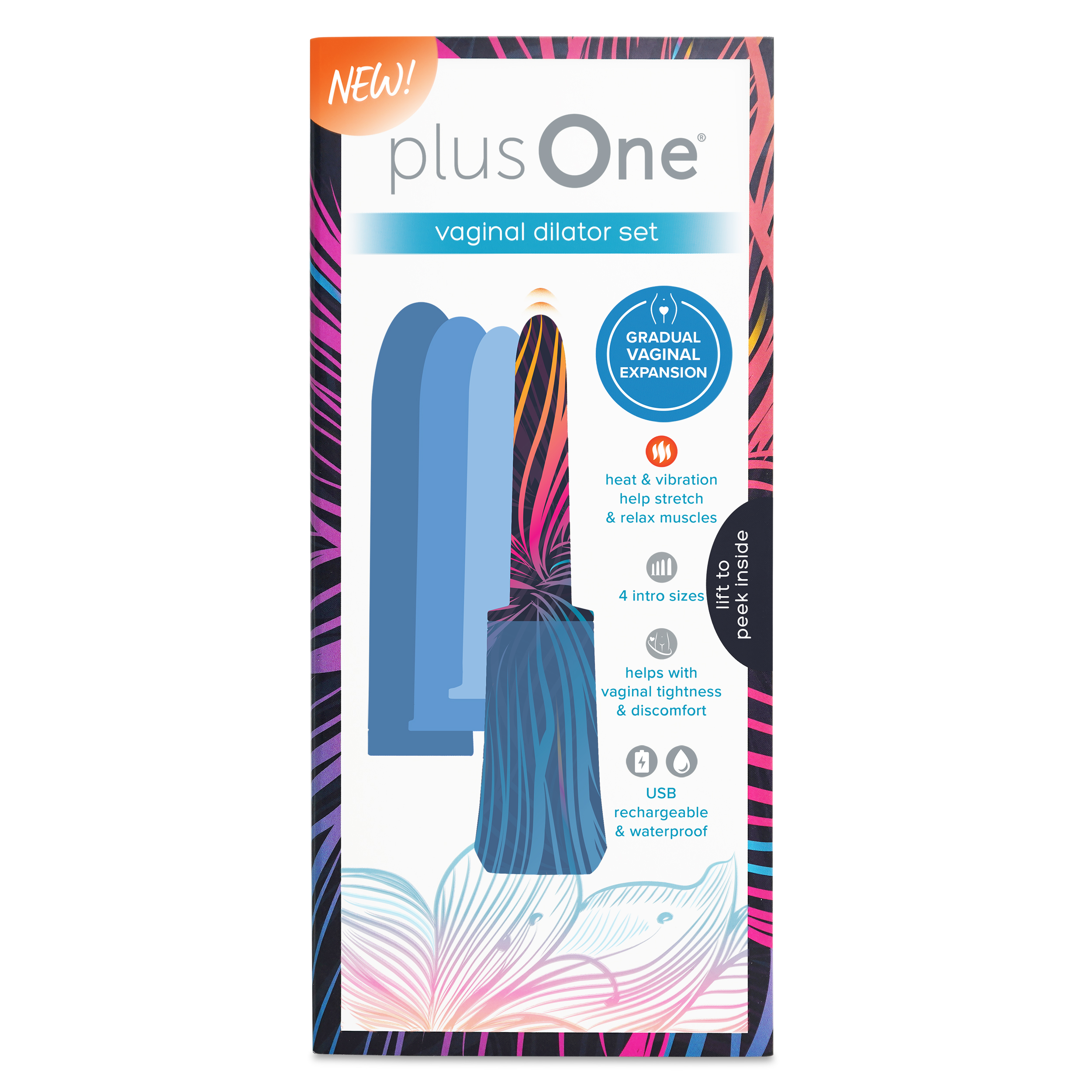 plusOne Vibrating & Warming Vaginal Dilator Set, Intimate Massager, Supports Intimate Wellness