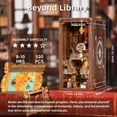 thumbnail image 3 of DIY Book Nook Kit, DIY Miniature Dollhouse Booknook Kit, 3D Wooden Puzzle Bookend Bookshelf Insert Decor with LED Light for Teens and Adults (Beyond Library), 3 of 7
