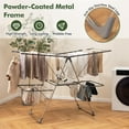 thumbnail image 6 of Foldable Laundry Drying Rack with Height Adjustable Wings, 33 Rails & Sock Clips, Freestanding Gullwing Garment Stand for Indoor Outdoor Use, 6 of 8