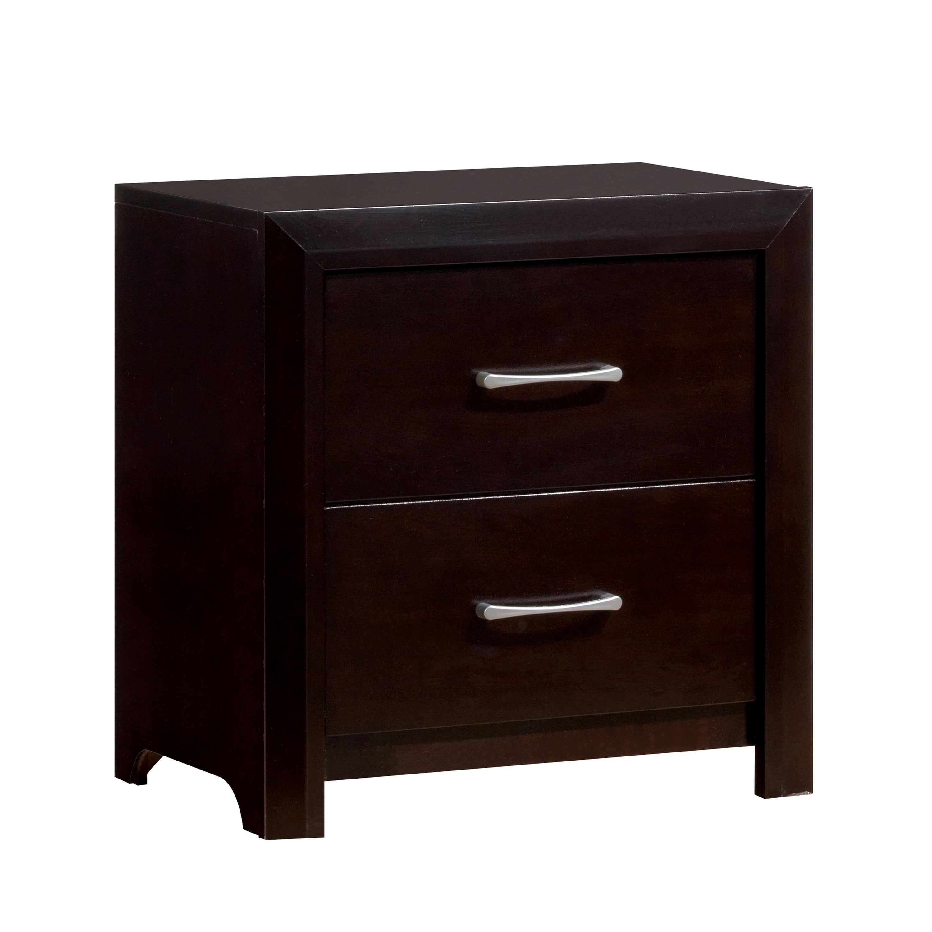 Furniture of America Barett Bedroom Set, 1 California King Bed, 1 Nightstand, 1 Chest, Espresso and Black