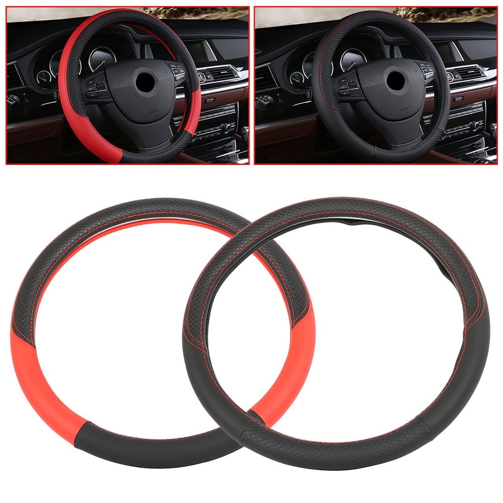 38CM Universal Car Steeringwheel Cover PU Leather Auto Handlebar
