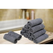 Living Fashions Washcloths 12 Pack – Size 12” x 12” – Soft & Absorbent Wash clothes (Grey)