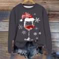 thumbnail image 4 of Offres Cyber et Lundi Hot6sl Mode de Noël Femmes Décontracté Manches Longues Imprimé Col Rond Chandail en Molleton Ample Blouse Tops, 4 of 5