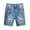 Light Blue, variant on Kids Loose Fitted Jean Shorts Boys Elastic Waist Distressed Denim Bermuda Shorts Breathable Secure Casual Shorts For School Wear