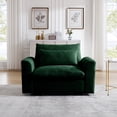 thumbnail image 2 of Single Green Corduroy Chair with Extended Deep Seats / Sit Comfortably for Hours, 2 of 5