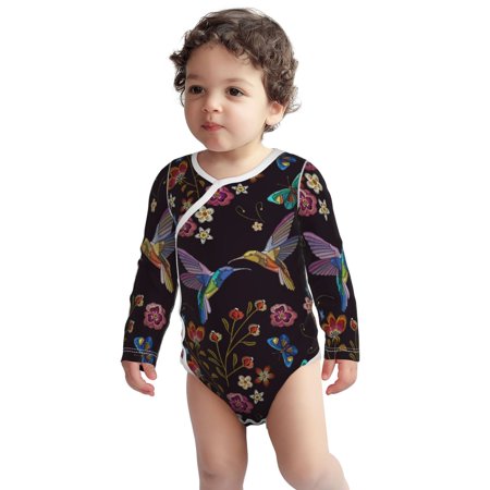 

Fotbe Humming Bird Pattern Unisex-baby Long-sleeve Bodysuit Long Sleeve Bodysuits One-piece 100% Organic Cotton for Infant Baby Boys Unisex-12 Months
