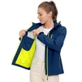 thumbnail image 4 of Little Donkey Andy Women's Waterproof Rain Jacket Breathable Stretch Windbreaker Outdoor Rain Coat & Detachable Hood Blue/Blue XS, 4 of 6