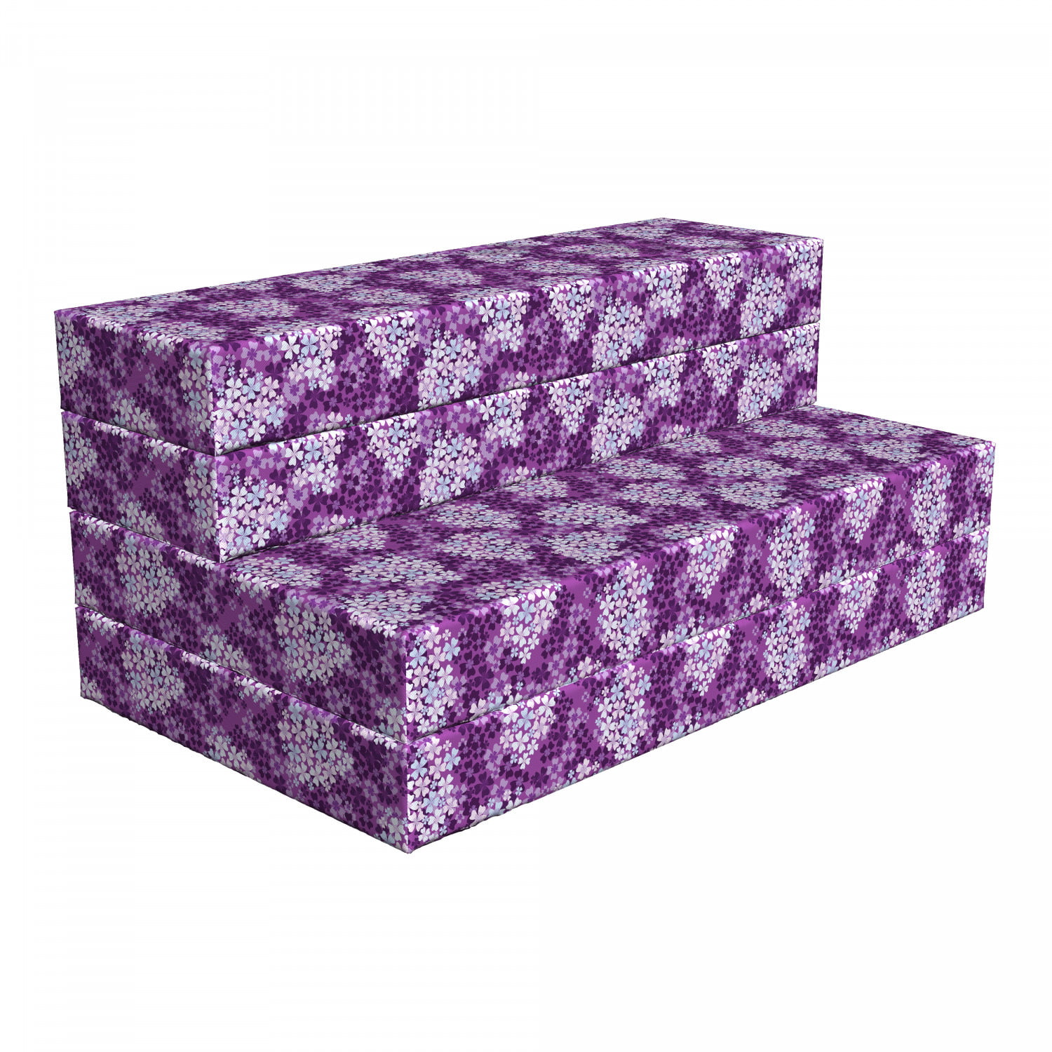 Purple Folding Mattresses Ottoman RV Mattress Queen Trifold Foam Beds 