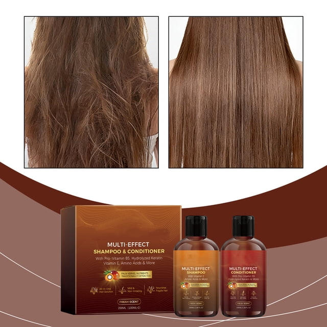 Champú y acondicionador multiefecto para reparar el cabello seco y fortalecerlo, set de cuidado capilar de 200 ml.