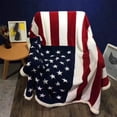 thumbnail image 3 of Sherpa Throw 50'' x 60'' American Flag Fleece Blanket Super Soft Reversible Ultra Plush Blanket for Kids, Toddler, Infant, 3 of 5