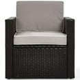 thumbnail image 3 of Crosley Palm Harbor Wicker Patio Arm Chair in Brown and Gray, 3 of 8