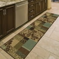 thumbnail image 2 of Ottomanson Non-Slip Hallway Runner Rug 20" x 59" Perfect for High Traffic Areas, Brown/Green Damask, 2 of 13