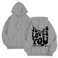 thumbnail image 1 of WILLBEST Sudaderas para Hombre, Moda Informal, Letras Estampadas, Sudadera con Capucha, Manga Larga, Suéter con Capucha, Tops Grande, 1 of 7