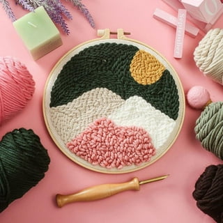 Punch Needle Kit Rug Set Embroidery Kits for Beginner Starter Kits with  Stamped Color Pattern Instruction Yarn Adjustable Pen Hoop for Rug Hooking  DIY Tools Set(Van Gogh Starry Sky)