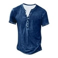 thumbnail image 3 of Clothing Henley T Shirts for Men Short Sleeve Button Henley T-Shirts Fashionable And Casual Solid Color 7 Buttond T Shirt Suit Casual Basic Tops, 3 of 3