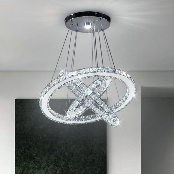 diisunbihuo Modern Crystal Chandeliers LED Chandelier Pendant Lights Chandelier Rings Pendant Light (Cool White 30/40/50)