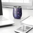 thumbnail image 3 of 12oz Stainless Steel Insulated Wine Tumbler with Lid and Straw – Double Wall Vacuum Mug for Hot & Cold Drinks, 304 Steel Interior, Sweat-Free Design, 3 of 5