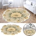thumbnail image 4 of Floral Area Rugs Peony Flower Shape Area Rugs Non-Slip Rugs Floral Shaggy Carpet Bath Mat for Bedroom, Dorm, Luxury Room Decor, Grey, 2'x2', 4 of 7