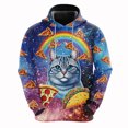 thumbnail image 3 of Sudadera con capucha con estampado 3D de gato arcoíris y galaxia para hombre, ropa con diseño de dibujos animados, sudaderas de gatos, ropa de calle masculina de hip hop, sudadera con capucha con taco, 3 of 5