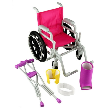 Click N  Play Doll W Heelchair And Crutches Set  Perfect For 18 Inch American Girl Dolls