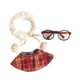 thumbnail image 3 of Disfraces de Ropa para Muñecas, Traje de Chal para Muñecas, Ropa, Chal, Bufanda, Gafas, Ropa para Muñecas Rellenas, Haz Tus Propias Muñecas para Muñec Mantón rojo, 3 of 7