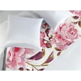 thumbnail image 2 of Rose Pattern Bed Runner, Dreamy Colors Flowers Vintage with Peduncles of Spring Print, Decorative Accent Bedding Scarf for Hotels Homes & Guest Rooms, King, Pastel Pink Indigo and White, by Ambesonne, 2 of 3