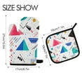 thumbnail image 2 of Yayeee Oven Mitts and Pot Holder Set of 2 Heat Resistant Kitchen Gloves Baking Hot Pad, Green Retro Triangles, 2 of 5