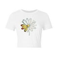 thumbnail image 6 of Busydd T Shirts for Women Casual Short Sleeve Summer Tops for Women Trendy Round Neck Crop Tops for Women Comfy Cotton Graphic Tees S, 6 of 6