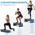 thumbnail image 4 of Soozier Aerobic Exercise Step Platform, Adjustable Aerobic Stepper, Blue, 4 of 10
