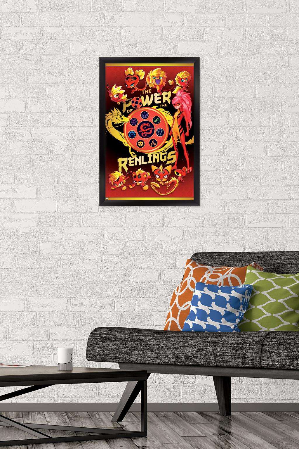 Miraculous: Shanghai - The Power Of The Renlings Wall Poster, 14.725" x 22.375", Framed