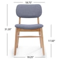 thumbnail image 2 of Dining Chairs Set of 2, Upholstered Mid Century Modern Kitchen Chairs with Padded Cushion and Backrest, Dining Room Accent Chairs for Living Room, Natural, 2 of 6