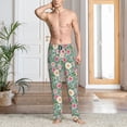 thumbnail image 2 of Gukieu Rose Flowers Print Men's Home Trousers, Elastic Drawstring Home Pajamas Clothing Suitable for Adult Men-Small, 2 of 6